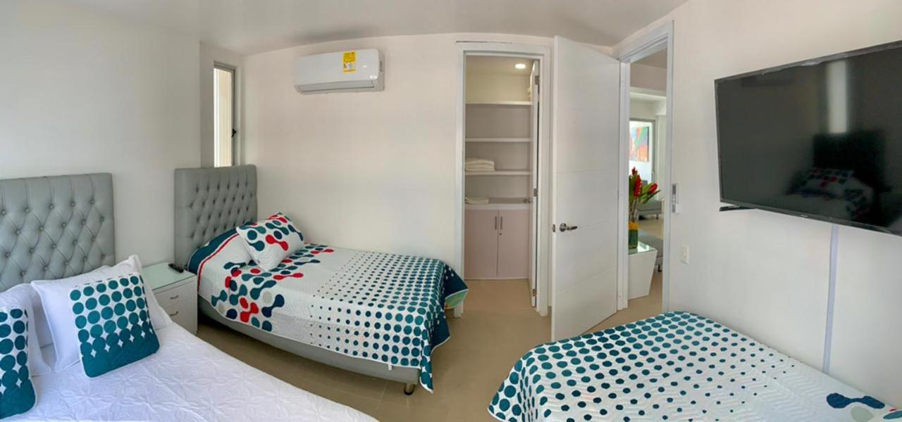 2 Bedroom Beachfront 2p1-al With Pool And Wifi Apartamento Cartagena
